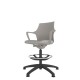 Light Grey Perforated Shell Draughtsman With Black Swivel Base